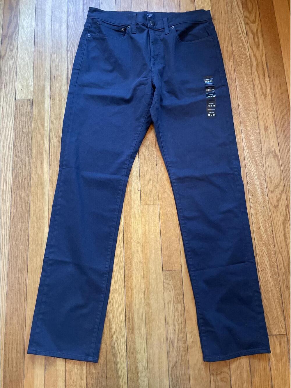 J. Crew Men's Navy Blue Straight Fit Garment Dyed Jean Flex 32x34 New With Tags